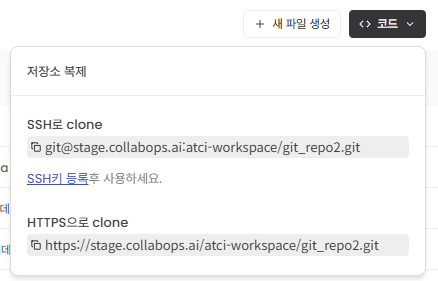 Clone 정보 확인 화면